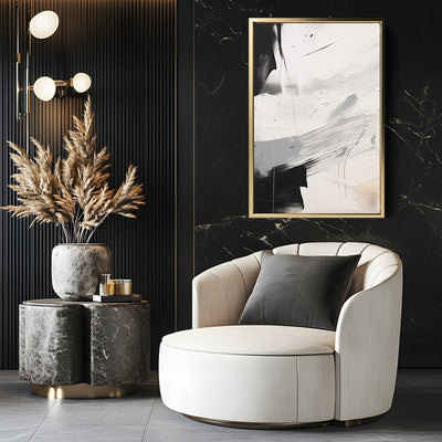 Canvas Wall Art Stretched Over Wooden Frame with Floating Frame and Touch Of Black Painting CV4251 - Al Rugaib Furniture