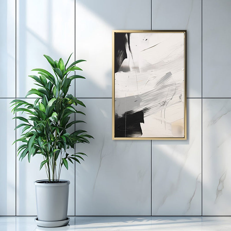 Canvas Wall Art Stretched Over Wooden Frame with Floating Frame and Touch Of Black Painting CV4251 - Al Rugaib Furniture