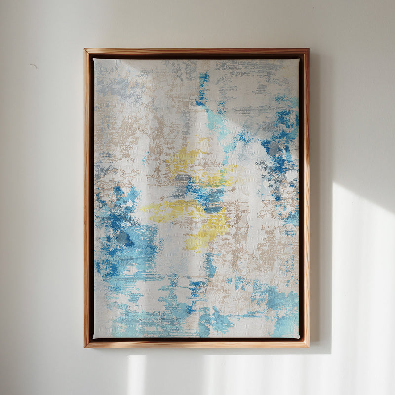 Canvas Wall Art Stretched Over Wooden Frame with Floating Frame and Touch Of Gold Abstract Painting CV4256 - Al Rugaib Furniture