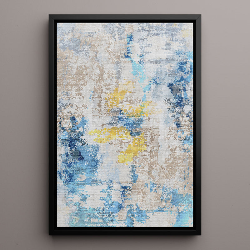 Canvas Wall Art Stretched Over Wooden Frame with Floating Frame and Touch Of Gold Abstract Painting CV4256 - Al Rugaib Furniture
