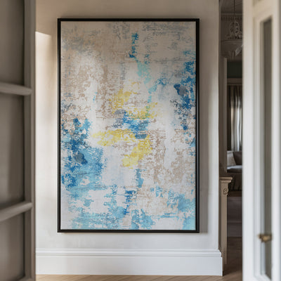 Canvas Wall Art Stretched Over Wooden Frame with Floating Frame and Touch Of Gold Abstract Painting CV4256 - Al Rugaib Furniture