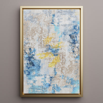 Canvas Wall Art Stretched Over Wooden Frame with Floating Frame and Touch Of Gold Abstract Painting CV4256 - Al Rugaib Furniture