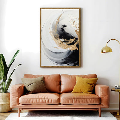 Canvas Wall Art Stretched Over Wooden Frame with Floating Frame and Touch Of Gold Painting CV4252 - Al Rugaib Furniture