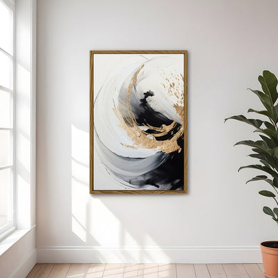 Canvas Wall Art Stretched Over Wooden Frame with Floating Frame and Touch Of Gold Painting CV4252 - Al Rugaib Furniture