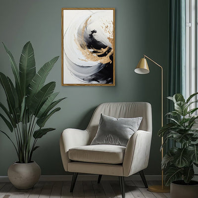 Canvas Wall Art Stretched Over Wooden Frame with Floating Frame and Touch Of Gold Painting CV4252 - Al Rugaib Furniture