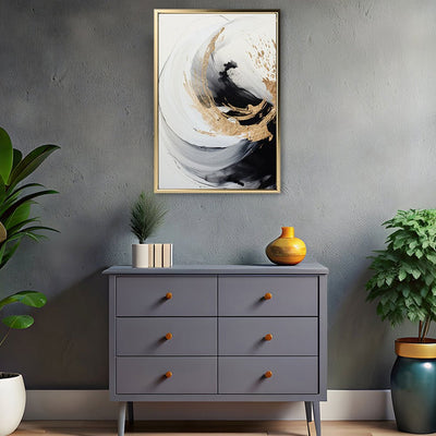 Canvas Wall Art Stretched Over Wooden Frame with Floating Frame and Touch Of Gold Painting CV4252 - Al Rugaib Furniture