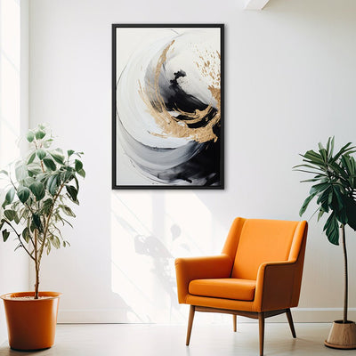 Canvas Wall Art Stretched Over Wooden Frame with Floating Frame and Touch Of Gold Painting CV4252 - Al Rugaib Furniture