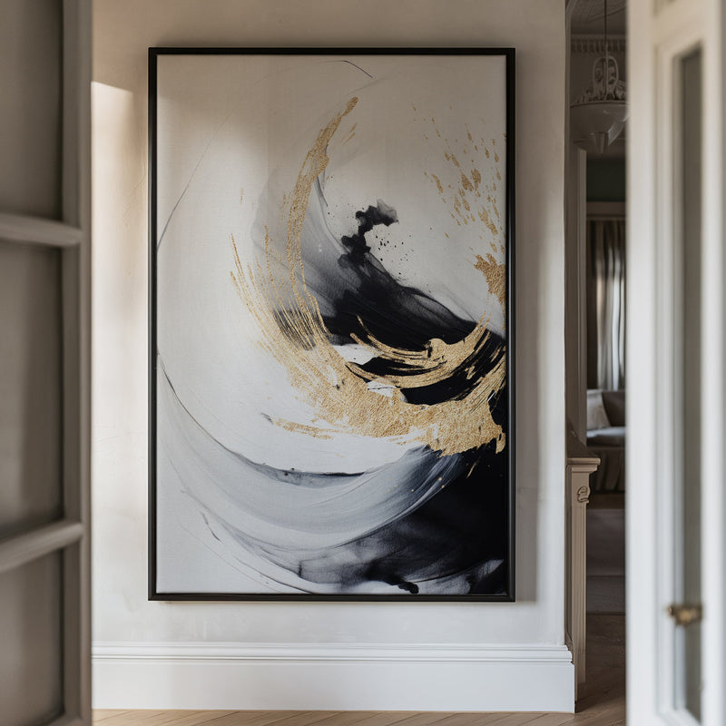 Canvas Wall Art Stretched Over Wooden Frame with Floating Frame and Touch Of Gold Painting CV4252 - Al Rugaib Furniture