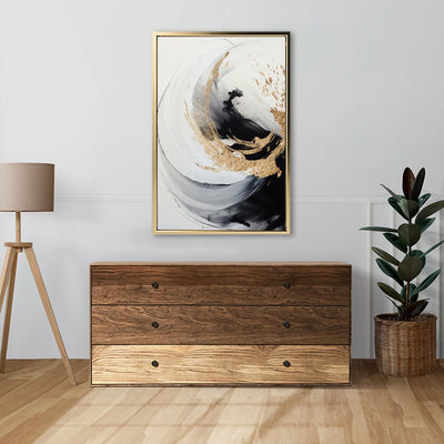 Canvas Wall Art Stretched Over Wooden Frame with Floating Frame and Touch Of Gold Painting CV4252 - Al Rugaib Furniture