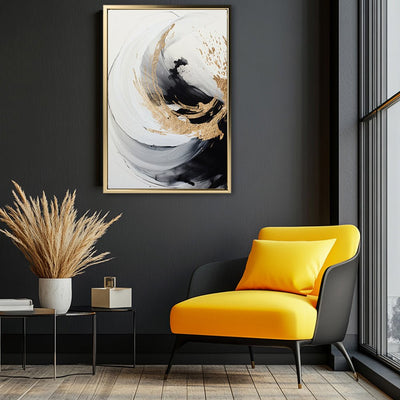 Canvas Wall Art Stretched Over Wooden Frame with Floating Frame and Touch Of Gold Painting CV4252 - Al Rugaib Furniture