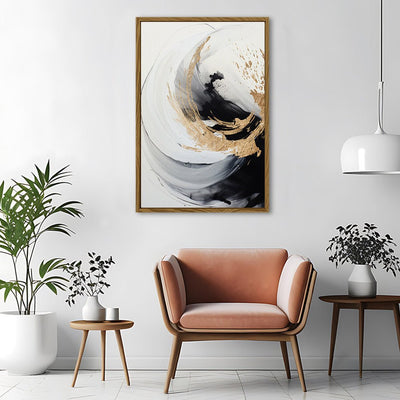 Canvas Wall Art Stretched Over Wooden Frame with Floating Frame and Touch Of Gold Painting CV4252 - Al Rugaib Furniture