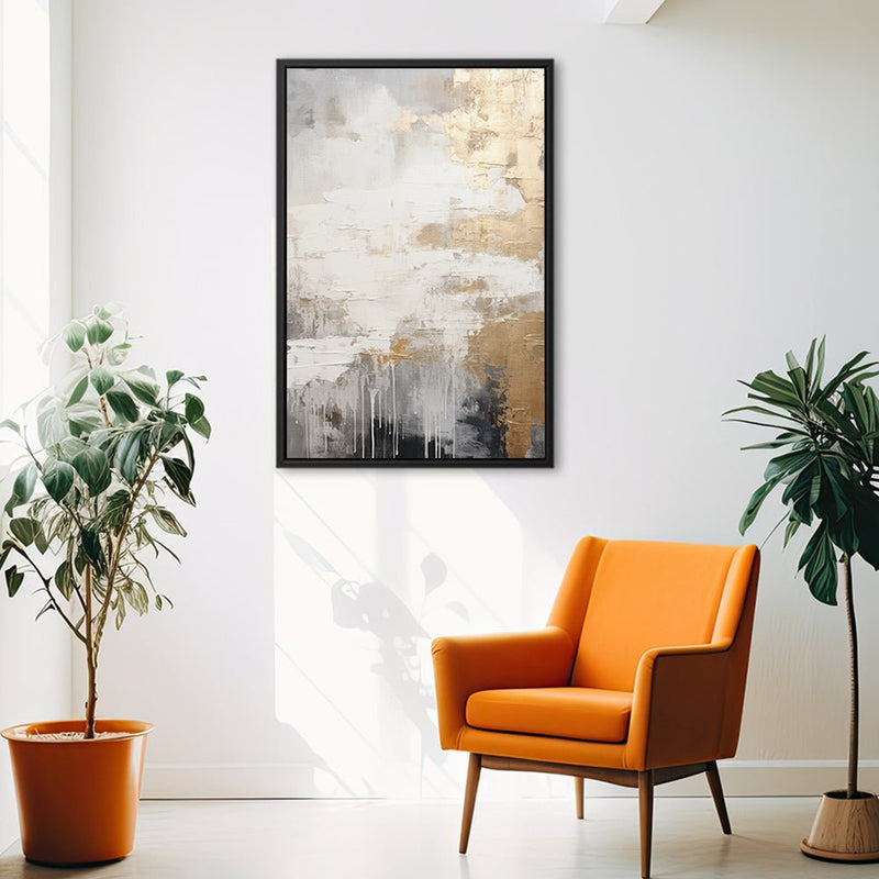 Canvas Wall Art Stretched Over Wooden Frame with Floating Frame and Touch Of Gold Painting CV4253 - Al Rugaib Furniture