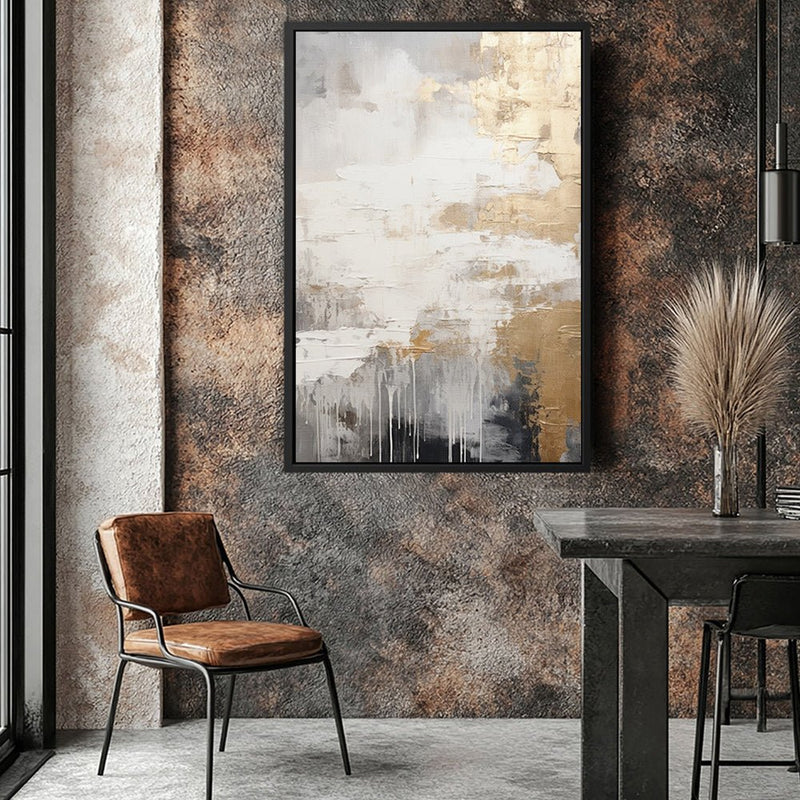 Canvas Wall Art Stretched Over Wooden Frame with Floating Frame and Touch Of Gold Painting CV4253 - Al Rugaib Furniture