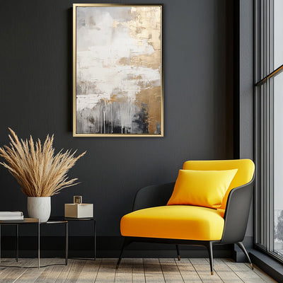 Canvas Wall Art Stretched Over Wooden Frame with Floating Frame and Touch Of Gold Painting CV4253 - Al Rugaib Furniture