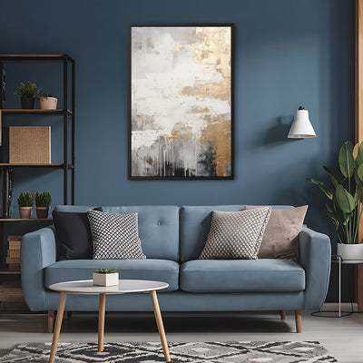 Canvas Wall Art Stretched Over Wooden Frame with Floating Frame and Touch Of Gold Painting CV4253 - Al Rugaib Furniture