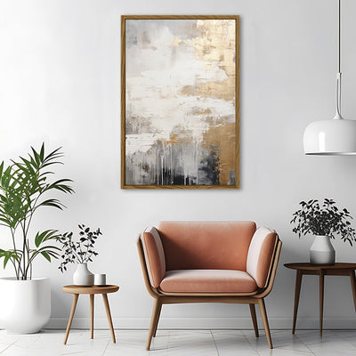 Canvas Wall Art Stretched Over Wooden Frame with Floating Frame and Touch Of Gold Painting CV4253 - Al Rugaib Furniture