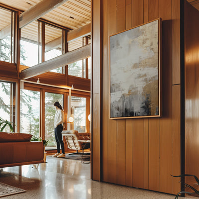 Canvas Wall Art Stretched Over Wooden Frame with Floating Frame and Touch Of Gold Painting CV4253 - Al Rugaib Furniture