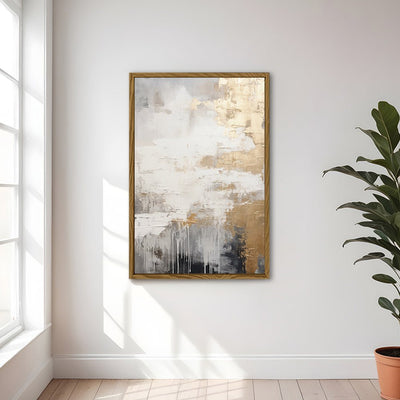 Canvas Wall Art Stretched Over Wooden Frame with Floating Frame and Touch Of Gold Painting CV4253 - Al Rugaib Furniture