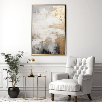 Canvas Wall Art Stretched Over Wooden Frame with Floating Frame and Touch Of Gold Painting CV4253 - Al Rugaib Furniture