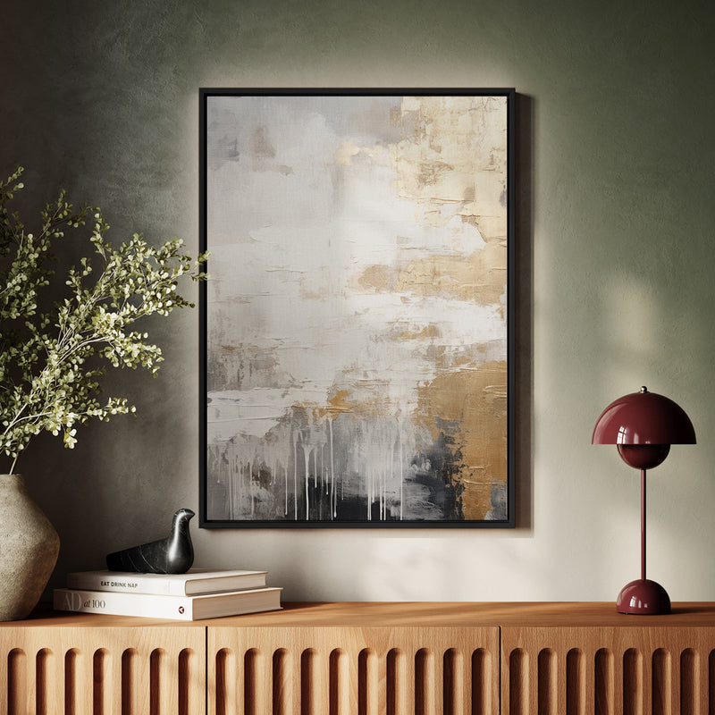 Canvas Wall Art Stretched Over Wooden Frame with Floating Frame and Touch Of Gold Painting CV4253 - Al Rugaib Furniture