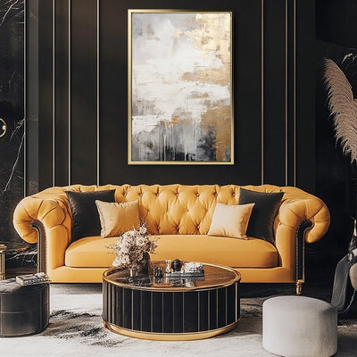 Canvas Wall Art Stretched Over Wooden Frame with Floating Frame and Touch Of Gold Painting CV4253 - Al Rugaib Furniture