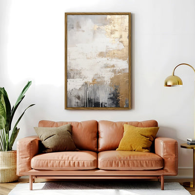 Canvas Wall Art Stretched Over Wooden Frame with Floating Frame and Touch Of Gold Painting CV4253 - Al Rugaib Furniture