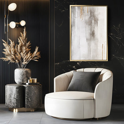 Canvas Wall Art Stretched Over Wooden Frame with Floating Frame and Touch Of Gold Painting CV4257 - Al Rugaib Furniture