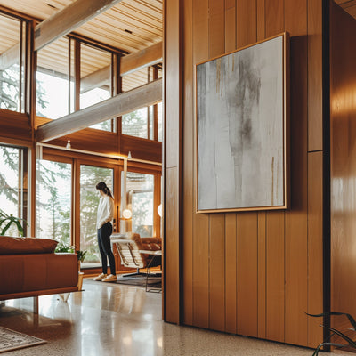 Canvas Wall Art Stretched Over Wooden Frame with Floating Frame and Touch Of Gold Painting CV4257 - Al Rugaib Furniture