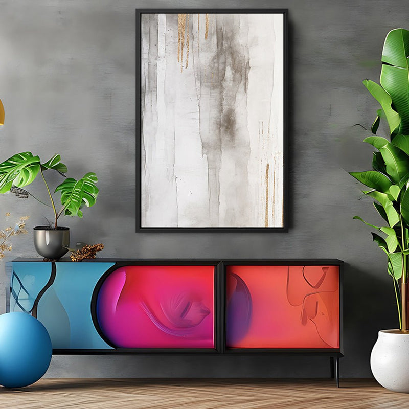 Canvas Wall Art Stretched Over Wooden Frame with Floating Frame and Touch Of Gold Painting CV4257 - Al Rugaib Furniture