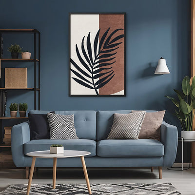 Canvas Wall Art Stretched Over Wooden Frame with Floating Frame and Tropical Plant Painting CV4258 - Al Rugaib Furniture