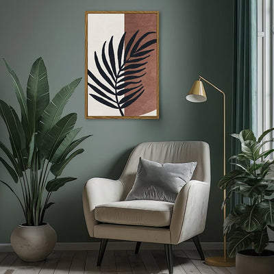 Canvas Wall Art Stretched Over Wooden Frame with Floating Frame and Tropical Plant Painting CV4258 - Al Rugaib Furniture