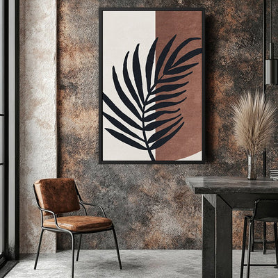 Canvas Wall Art Stretched Over Wooden Frame with Floating Frame and Tropical Plant Painting CV4258 - Al Rugaib Furniture
