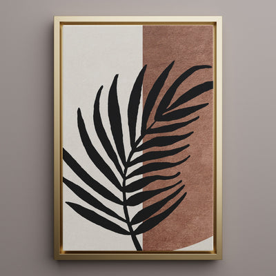 Canvas Wall Art Stretched Over Wooden Frame with Floating Frame and Tropical Plant Painting CV4258 - Al Rugaib Furniture