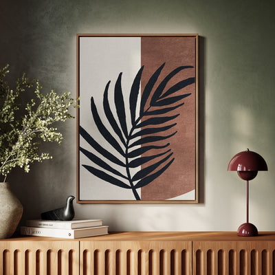 Canvas Wall Art Stretched Over Wooden Frame with Floating Frame and Tropical Plant Painting CV4258 - Al Rugaib Furniture