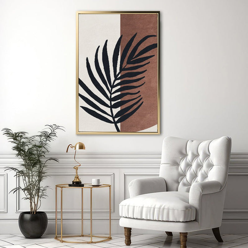 Canvas Wall Art Stretched Over Wooden Frame with Floating Frame and Tropical Plant Painting CV4258 - Al Rugaib Furniture