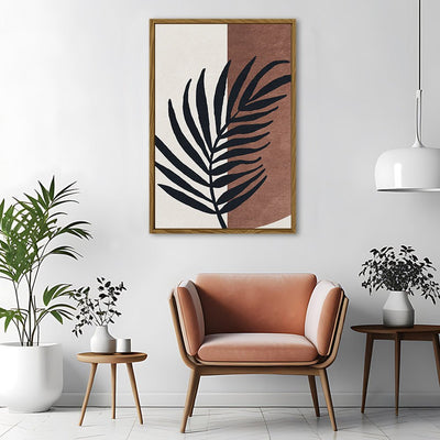 Canvas Wall Art Stretched Over Wooden Frame with Floating Frame and Tropical Plant Painting CV4258 - Al Rugaib Furniture
