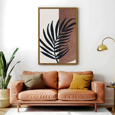 Canvas Wall Art Stretched Over Wooden Frame with Floating Frame and Tropical Plant Painting CV4258 - Al Rugaib Furniture