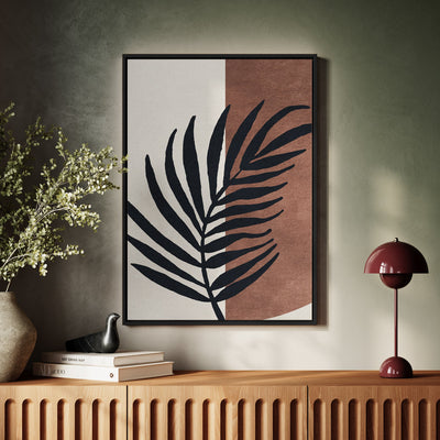 Canvas Wall Art Stretched Over Wooden Frame with Floating Frame and Tropical Plant Painting CV4258 - Al Rugaib Furniture