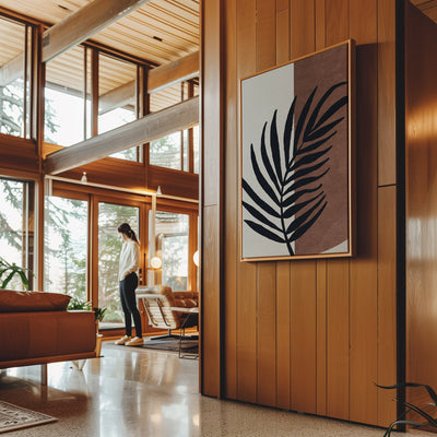 Canvas Wall Art Stretched Over Wooden Frame with Floating Frame and Tropical Plant Painting CV4258 - Al Rugaib Furniture