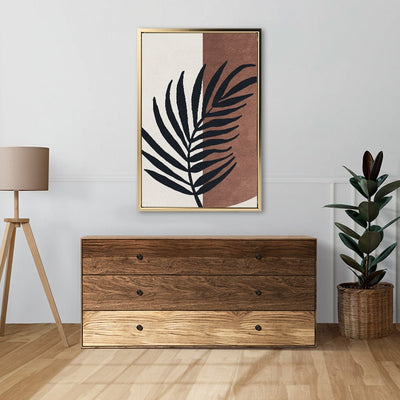 Canvas Wall Art Stretched Over Wooden Frame with Floating Frame and Tropical Plant Painting CV4258 - Al Rugaib Furniture