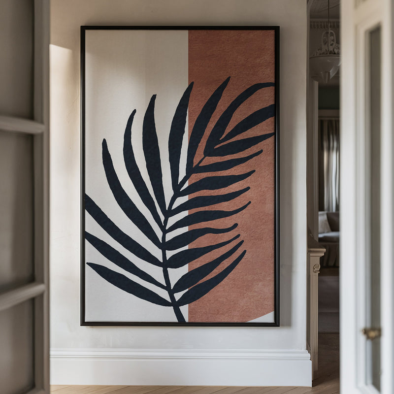 Canvas Wall Art Stretched Over Wooden Frame with Floating Frame and Tropical Plant Painting CV4258 - Al Rugaib Furniture
