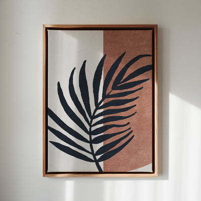 Canvas Wall Art Stretched Over Wooden Frame with Floating Frame and Tropical Plant Painting CV4258 - Al Rugaib Furniture