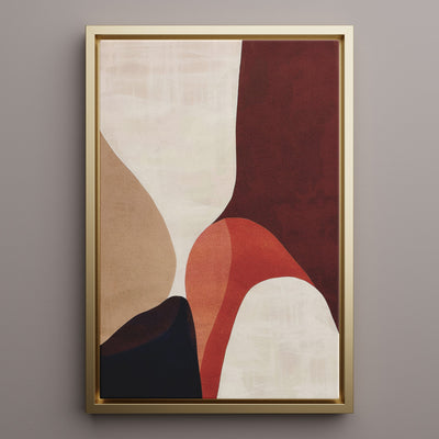 Canvas Wall Art Stretched Over Wooden Frame with Floating Frame and Warm Colours Abstract Painting CV4260 - Al Rugaib Furniture