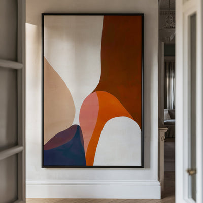 Canvas Wall Art Stretched Over Wooden Frame with Floating Frame and Warm Colours Abstract Painting CV4260 - Al Rugaib Furniture