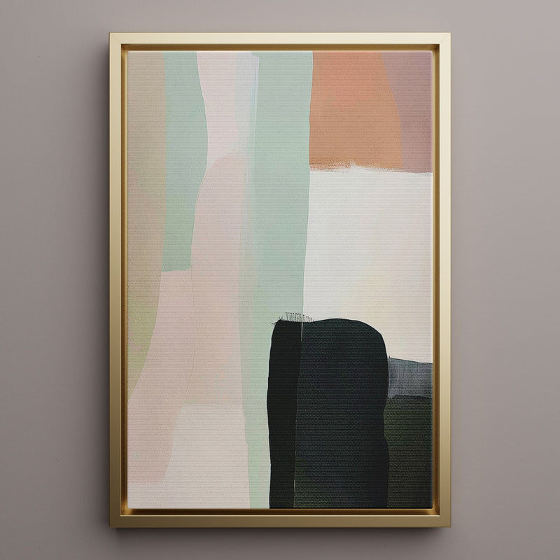 Canvas Wall Art Stretched Over Wooden Frame with Floating Frame and Warm Colours Abstract Painting CV4261 - Al Rugaib Furniture