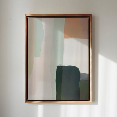 Canvas Wall Art Stretched Over Wooden Frame with Floating Frame and Warm Colours Abstract Painting CV4261 - Al Rugaib Furniture