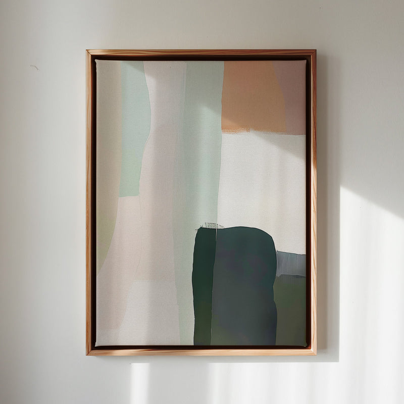 Canvas Wall Art Stretched Over Wooden Frame with Floating Frame and Warm Colours Abstract Painting CV4261 - Al Rugaib Furniture