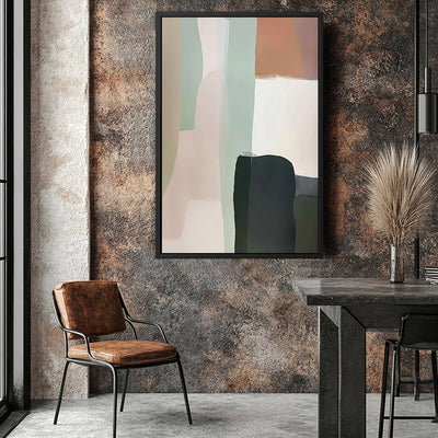 Canvas Wall Art Stretched Over Wooden Frame with Floating Frame and Warm Colours Abstract Painting CV4261 - Al Rugaib Furniture