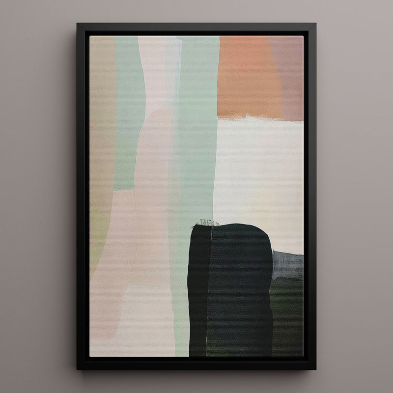 Canvas Wall Art Stretched Over Wooden Frame with Floating Frame and Warm Colours Abstract Painting CV4261 - Al Rugaib Furniture
