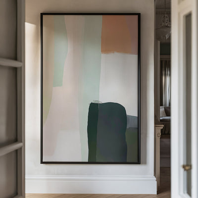 Canvas Wall Art Stretched Over Wooden Frame with Floating Frame and Warm Colours Abstract Painting CV4261 - Al Rugaib Furniture